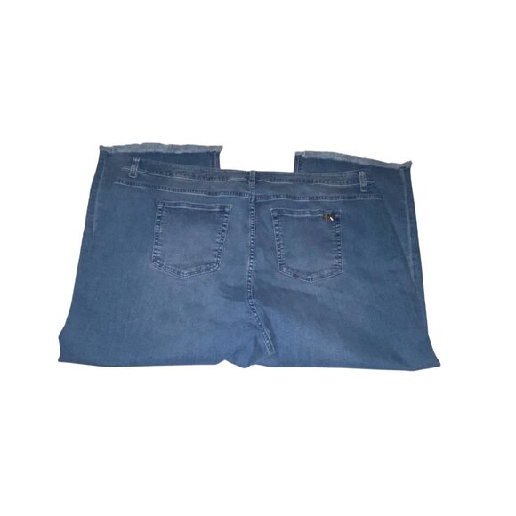 Michael Kors Womens Wide-Leg Frayed Hem Capri Jeans Size 24W Made In Colombia 98 - Picture 4 of 8
